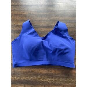 Spanx Bra-llelujah Unlined Bralette Royal Blue Wireless Smooth Back 38DDD